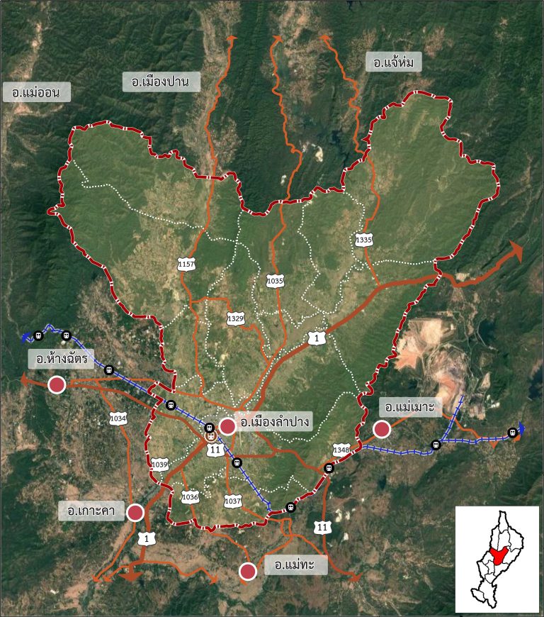 รูปที่ 1 ขอบเขตพื้นที่ผังเมืองรวมเมืองลำปาง จังหวัดลำปาง copy